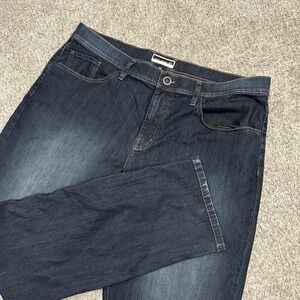 Travis Mathew Jeans Mens 38X33 Blue Dark Wash Denim Straight Fit Stretch